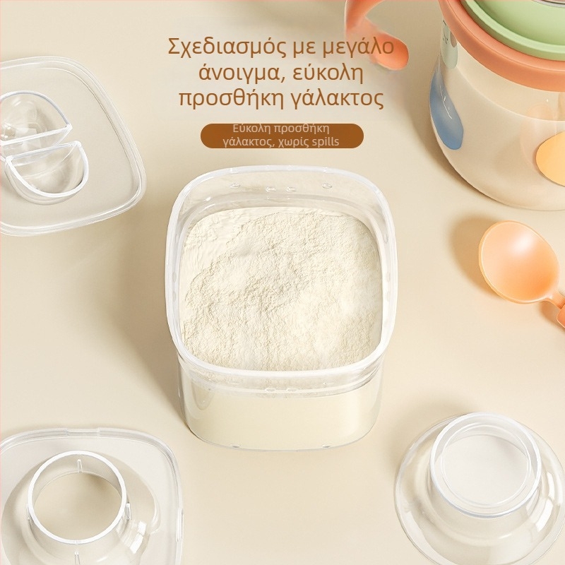 Κουτί βρεφικού γάλακτος σε σκόνη – φορητό, σφραγιζόμενο και ανθεκτικό στην υγρασία αποθηκευτικό με πολλαπλά διαμερίσματα (3-4 επίπεδα), διπλό στρώμα, για βρέφη από νεογέννητα έως 3 ετών, Kang Xingda