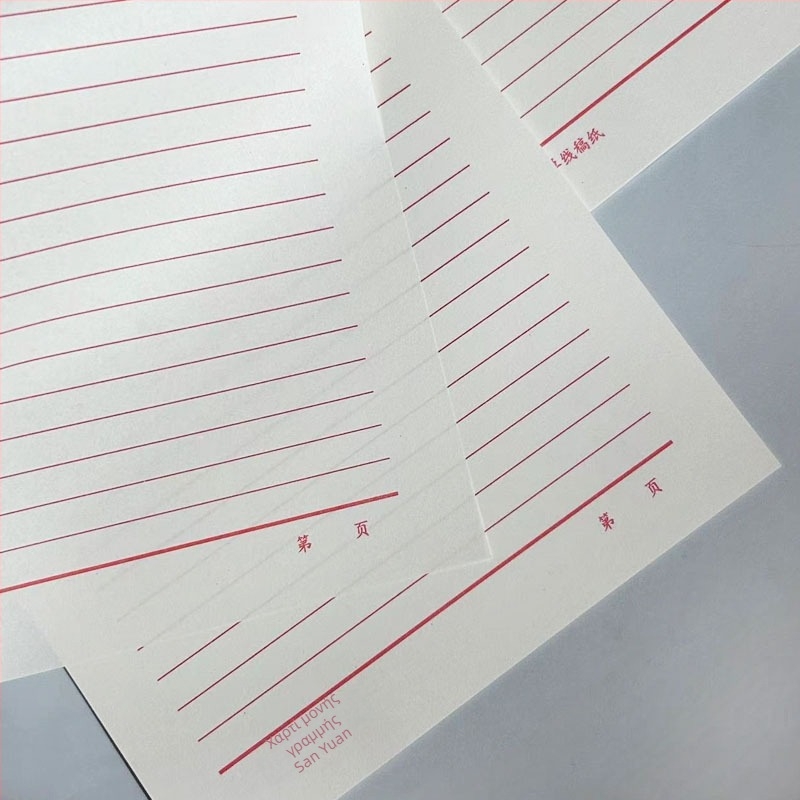 Χαρτί μονής γραμμής για γράψιμο, μάρκα Three Circles, υλικό: χαρτί, κωδικός προϊόντος: Single line-letter paper, μοντέλο: Single line letter paper, στυλ: κινέζικος φάκελος
