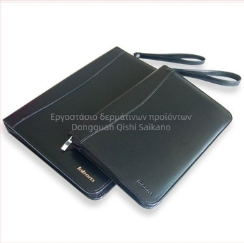 Σημειωματάριο με φερμουάρ από δέρμα/PU, εξώφυλλο από δέρμα/PU, αρθρωτές σελίδες, Forest χαρτί 80gsm, ανοξείδωτες εξαρτήσεις