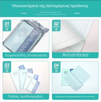 Σημειωματάριο με κάλυμμα PU, δέσιμο με χαλαρά φύλλα, χαρτί από ακατέργαστο πολτό ξύλου 80 g/m², 1–50 σελίδες, στυλ επιχειρηματικό/μινιμαλιστικό