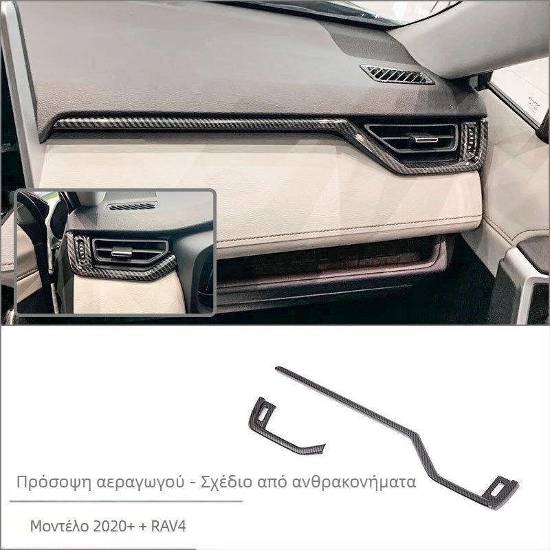 ABS εσωτερικό κιτ βελτίωσης για Toyota RAV4 RongFang — ολοκληρωμένος μορφοποιημένος κεντρικός πίνακας κονσόλας, θήκη ποτηριού και πάνελ διακοπτών