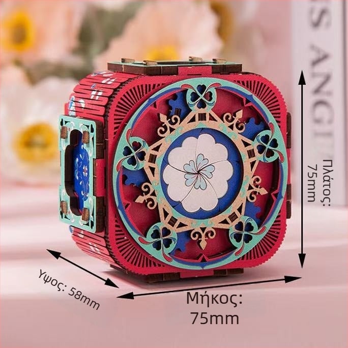 Ξύλινο 3D LED μουσικό κουτί για κοσμήματα – χειροποίητο, συναρμολογούμενο, νέο κινεζικό στυλ, μοντέλο 125543