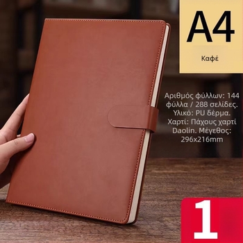 Δερμάτινο σημειωματάριο με εκτύπωση λογοτύπου, αφαιρούμενα φύλλα, 100 σελίδες, Dowling χαρτί 80 g, εξώφυλλο από γνήσιο ή συνθετικό δέρμα, μοντέλο ZP-1007A, οπές σύνδεσης