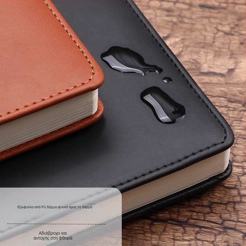 Δερμάτινο σημειωματάριο με εκτύπωση λογοτύπου, αφαιρούμενα φύλλα, 100 σελίδες, Dowling χαρτί 80 g, εξώφυλλο από γνήσιο ή συνθετικό δέρμα, μοντέλο ZP-1007A, οπές σύνδεσης