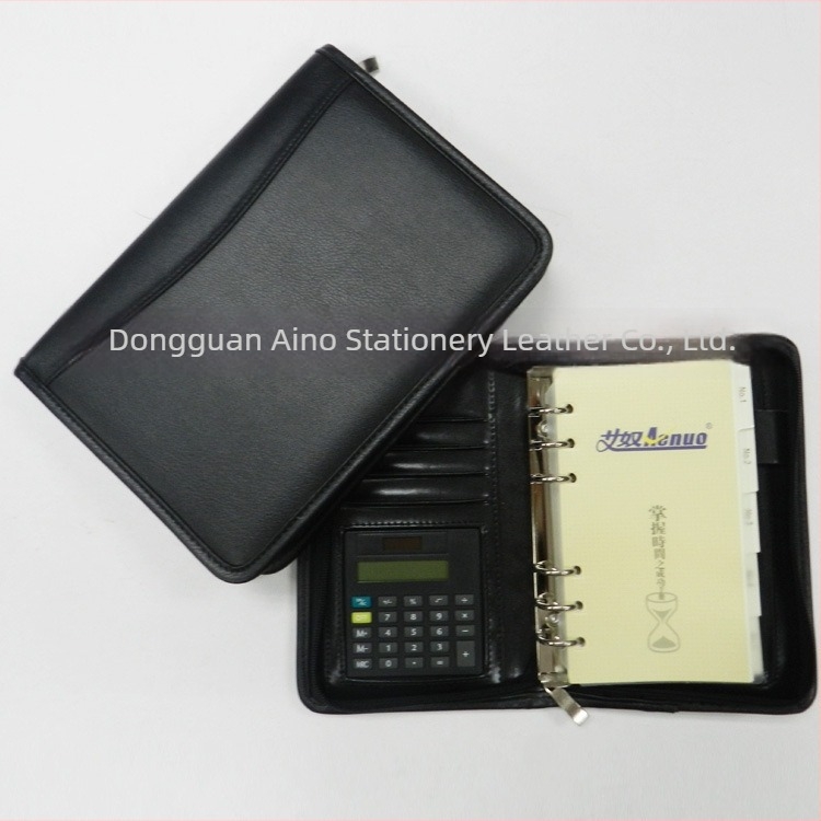 Τετράδιο με κάλυμμα PU και φερμουάρ, βιβλιοδεσία με ανοιχτά φύλλα, μεταλλικά εξαρτήματα, μοντέλο AN-1035BZ