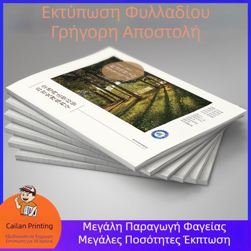 Διαφημιστικό φυλλάδιο με βαθυτυπία σε επικαλυμμένο χαρτί, μορφή 24 ανοικτή, κόλληση με κόλλα, εκτύπωση λογότυπου