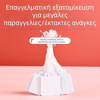 Σετ 100 κενές ετικέτες κοσμημάτων για χειρόγραφη επισήμανση τιμών