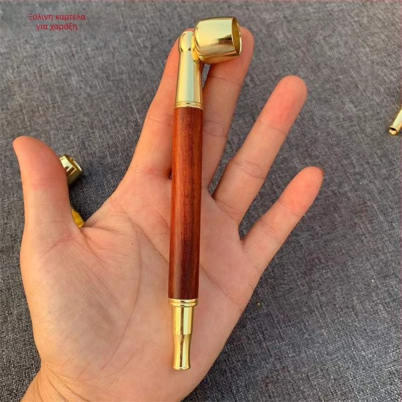 Ρετρό σετ πίπας με στόμιο από κόκκινο ξύλο και κρατήρας για τσιγάρα, απλός σχεδιασμός, 1 τεμάχιο