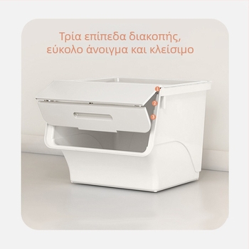 Κιβώτιο αποθήκευσης σε στυλ ιπποποτάμου, πλαστικό, για υπνοδωμάτιο, πολυχρηστικό, ανθεκτικό στη σκόνη, χωρητικότητας 30–40 L