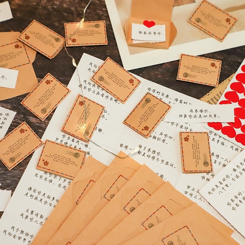 Μίνι σετ φακέλων ερωτικής επιστολής - Χαρτί Kraft, Στυλ φακέλου, Δώρο για τη Γιορτή του Αγίου Βαλεντίνου
