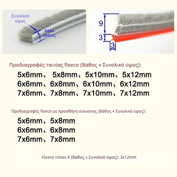 Λωρίδα στεγανοποίησης για πόρτες και παράθυρα, κράμα αλουμινίου, μοντέλο YL-MTPT, ανθεκτικότητα στη φθορά και στη γήρανση, στεγανοποίηση, αντίσταση σε κρούσεις και ηχομόνωση