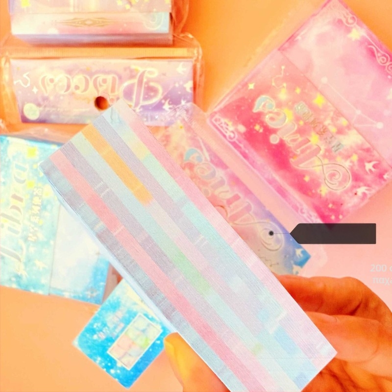 Cute bunny Σημειωματάριο με ουρανό γεμάτο αστέρια, χωρίς κόλλα, τετράγωνο σχήμα, θερμοτυπία σε στυλ Insta, βασική συσκευασία