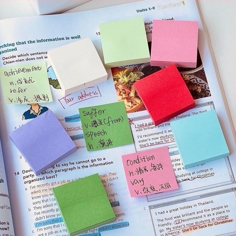 Αυτοκόλλητες σημειώσεις σε μορφή τούβλου, μη επικολλητές, χωρίς άδεια IP