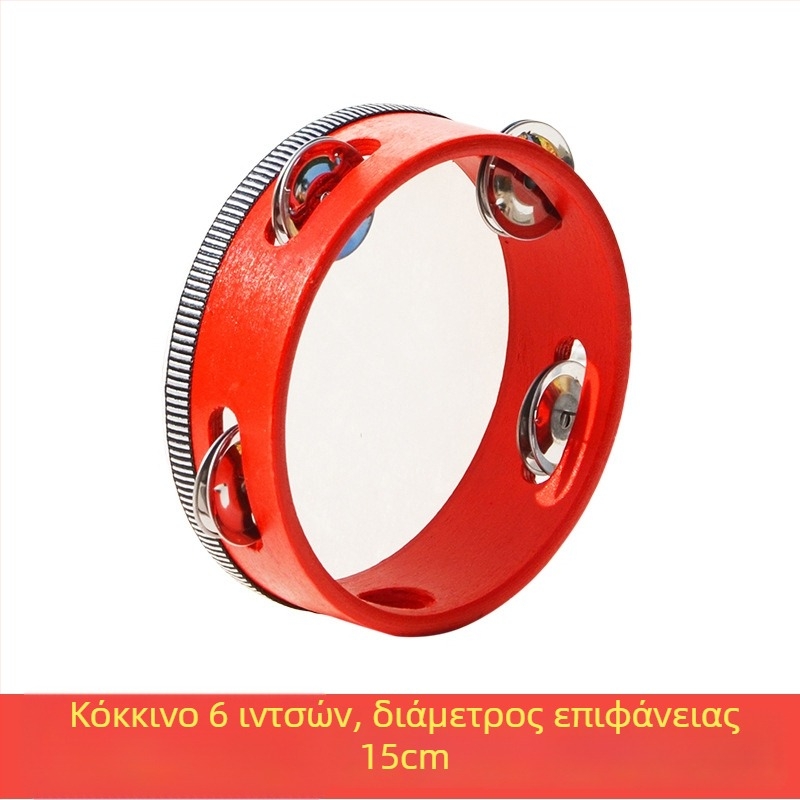 Orff tambourin για παιδιά — ξύλινο σώμα, 3C κατηγορίας ξύλινες παιχνιδάκια, κατάλληλο για ηλικίες 4–6 ετών, συσκευασία: κουτί με εικονογραφήσεις, χαρτόκουτο, λευκό κουτί ή δικτυωτή θήκη