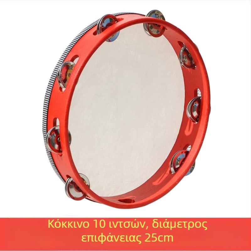 Orff tambourin για παιδιά — ξύλινο σώμα, 3C κατηγορίας ξύλινες παιχνιδάκια, κατάλληλο για ηλικίες 4–6 ετών, συσκευασία: κουτί με εικονογραφήσεις, χαρτόκουτο, λευκό κουτί ή δικτυωτή θήκη