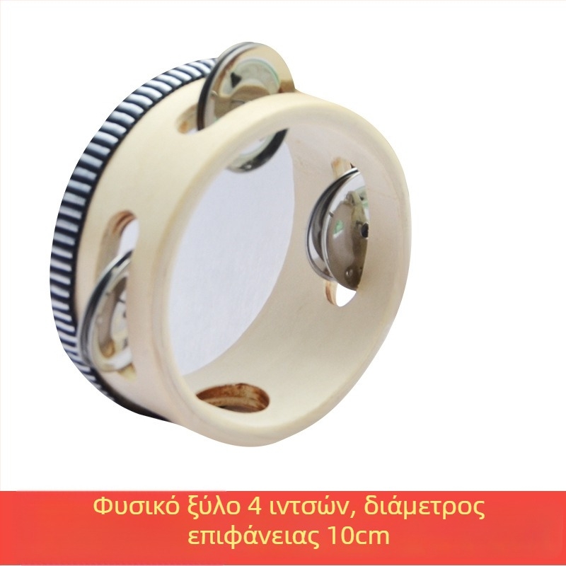 Orff tambourin για παιδιά — ξύλινο σώμα, 3C κατηγορίας ξύλινες παιχνιδάκια, κατάλληλο για ηλικίες 4–6 ετών, συσκευασία: κουτί με εικονογραφήσεις, χαρτόκουτο, λευκό κουτί ή δικτυωτή θήκη