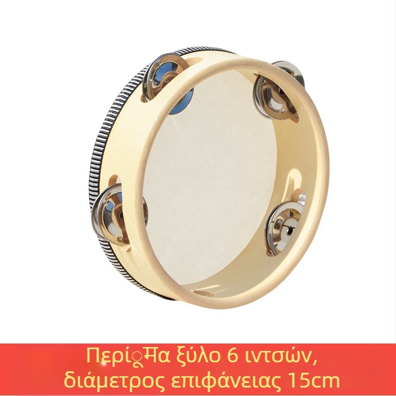 Orff tambourin για παιδιά — ξύλινο σώμα, 3C κατηγορίας ξύλινες παιχνιδάκια, κατάλληλο για ηλικίες 4–6 ετών, συσκευασία: κουτί με εικονογραφήσεις, χαρτόκουτο, λευκό κουτί ή δικτυωτή θήκη