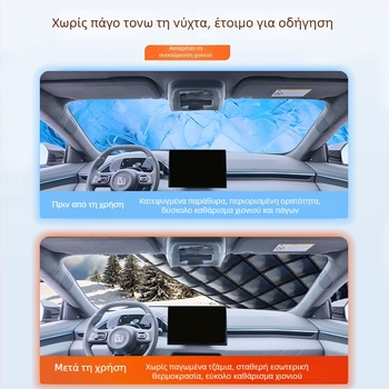 Κάλυμμα εμπρόσθιου παρμπρίζ αυτοκινήτου από αλουμινόφυλλο, παχύ σχέδιο, ενιαίο χρώμα, συμβατό με όλα τα μοντέλα