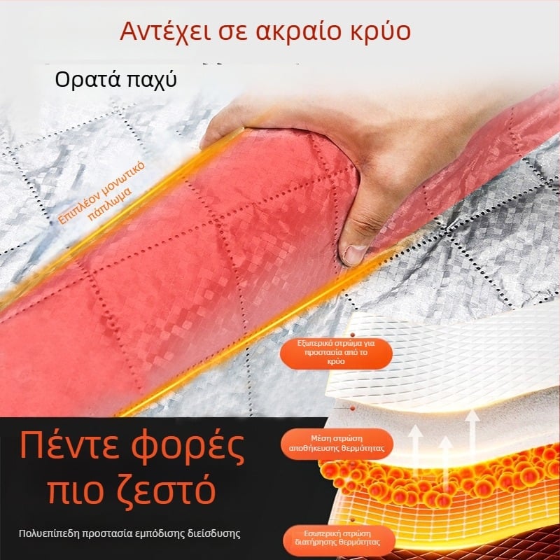 Κάλυμμα εμπρόσθιου παρμπρίζ αυτοκινήτου από αλουμινόφυλλο, παχύ σχέδιο, ενιαίο χρώμα, συμβατό με όλα τα μοντέλα