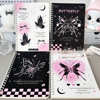 Σπιράλ τετράδιο, Σειρά Πεταλούδα, 50 σελίδες, χαρτί 80 γρ/m², εσωτερικές σελίδες με οριζόντιες γραμμές, κωδικός προϊόντος w112105