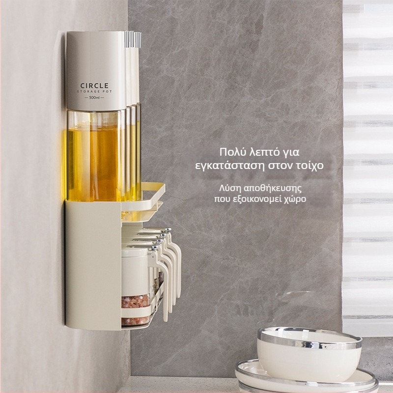 Επιτοίχιος ράφι μπαχαρικών από ανοξείδωτο ατσάλι – κουζίνα, αποθήκευση μπουκαλιών μπαχαρικών, εγκατάσταση χωρίς τρύπες