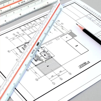 Puzzle King τριγωνικός χάρακας με κλίμακα – πλαστικό, 50 g, μοντέλο: τριγωνικός χάρακας