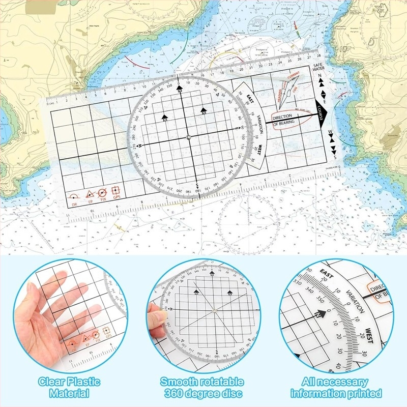 Ναυτιλιακός παραλληλικός χάρακας για τη μέτρηση χαρτών, πλαστικός, ορθογώνιος, βάρος 30, δυνατότητα επεξεργασίας/προσαρμογής