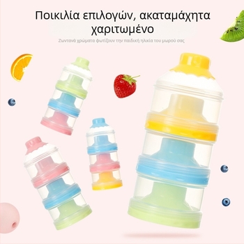 Smoked Κουτί γάλακτος σε σκόνη τριών επιπέδων – φορητό, ασφαλές υλικό και αντοχή σε υψηλές θερμοκρασίες, για νεογνά έως 3 ετών (Barcode 6971109130162)