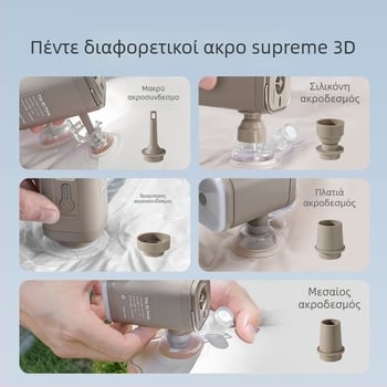 Αυτοκινητόδρομια ηλεκτρική αντλία αέρα για εξωτερικό κάμπινγκ και οικιακή χρήση, φορητή αντλία για φούσκωμα/αναρρόφηση στρωμάτων αέρα, USB επαναφορτιζόμενη, 70 L/min, ψηφιακή οθόνη
