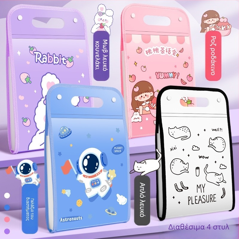 Kaba Bear KBX-7049 Φορητός Οργανωτής Αρχείων για Μαθητές, Πλαστικό, Με 12 Θήκες, Τσάντα Αποθήκευσης Εγγράφων για Διαγωνίσματα