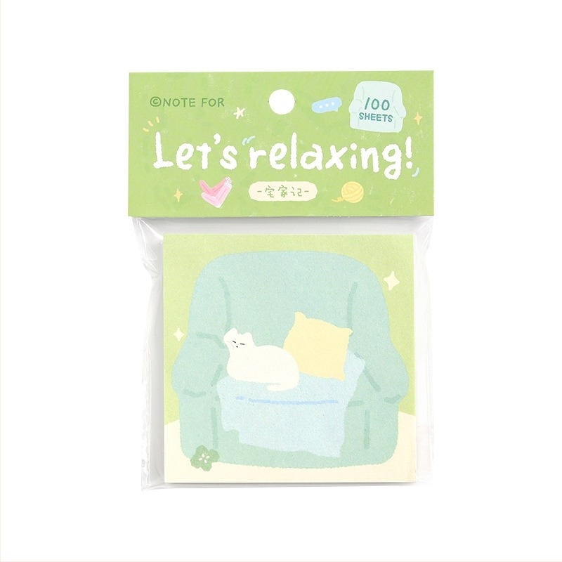 Σημειωματάριο σε μορφή τούβλου από χαρτί, 100 σελίδες, μη αυτοκόλλητο, βασική συσκευασία, γλυκές σκίτσες ντοπαμίνης για τη ζωή