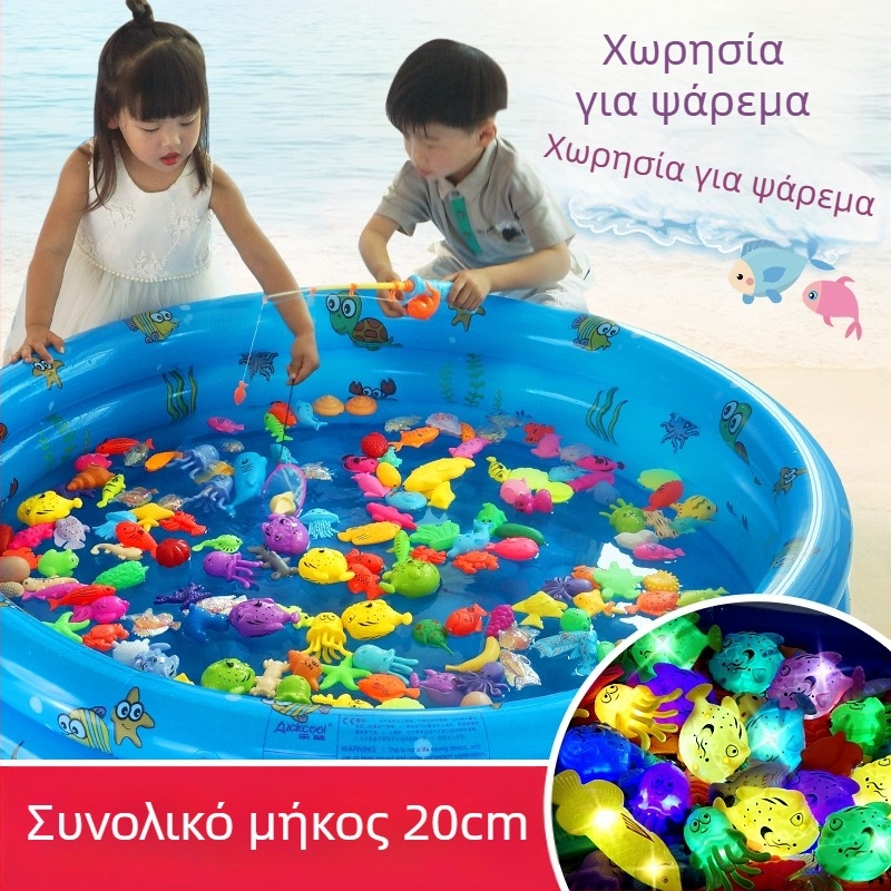 Σετ ψαρέματος με μαγνητική επαγωγή, εκπαιδευτικό για ηλικίες 4–6 ετών, βελτιώνει τον συντονισμό χεριού-ματιού και την αλληλεπίδραση γονέα-παιδιού — Double Shell