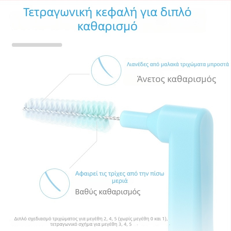 Βουρτσάκι διακένου με σχήμα L και εξαιρετικά λεπτές μαλακές τρίχες, ειδικά για ορθοδοντική φροντίδα, συσκευασία 144 τεμάχια.