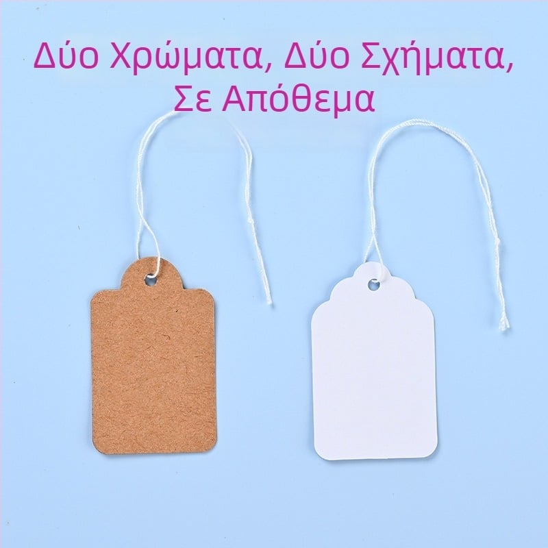 Δερμάτινες ετικέτες δώρων με κορδόνι, κενές ετικέτες χαρτιού για χειρόγραφα μηνύματα