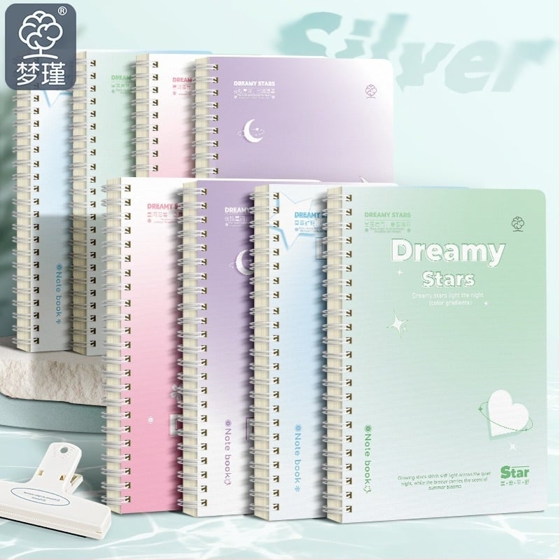 Σημειωματάριο Gradient με σπειροειδές δέσιμο, Mengjin, σειρά Gradient, 60 φύλλα, 58 σελίδες κειμένου, χαρτί 80 g/m²