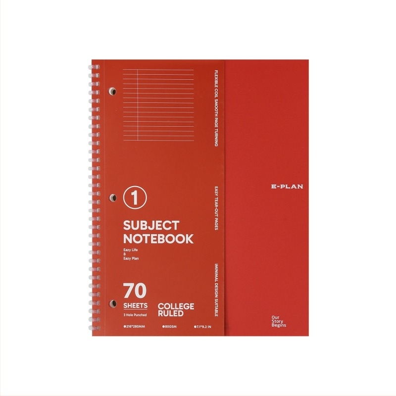 Τετράδιο προετοιμασίας εξετάσεων με τρεις τρύπες και μαλακό σπειροειδές δέσιμο, διατρημένες σελίδες, 70 σελίδες, χαρτί 80 g/m²