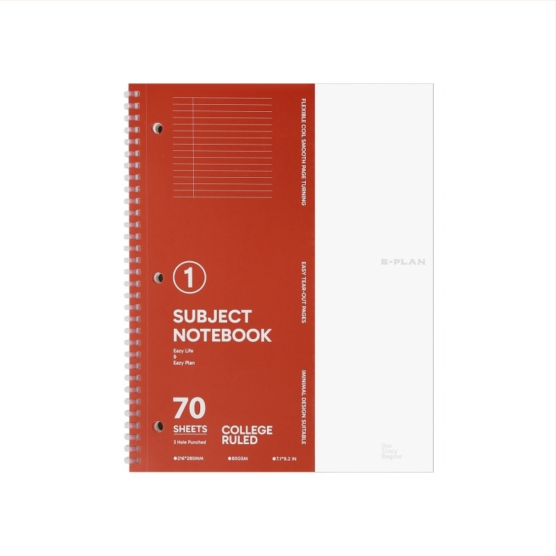 Τετράδιο προετοιμασίας εξετάσεων με τρεις τρύπες και μαλακό σπειροειδές δέσιμο, διατρημένες σελίδες, 70 σελίδες, χαρτί 80 g/m²