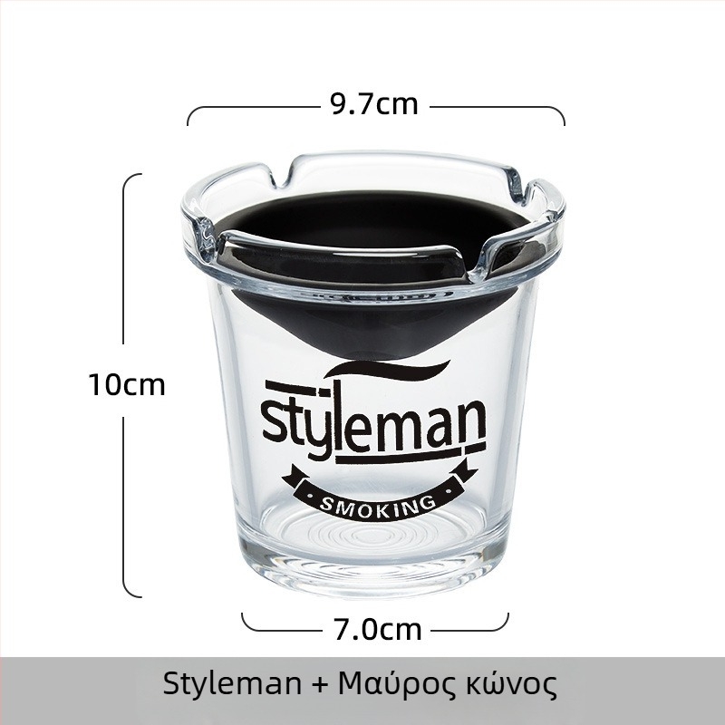 Γυάλινο τασάκι με σχεδίαση φούνας, κατά της διάσπασης της στάχτης και της μυρωδιάς του καπνού, με χώρο αποθήκευσης