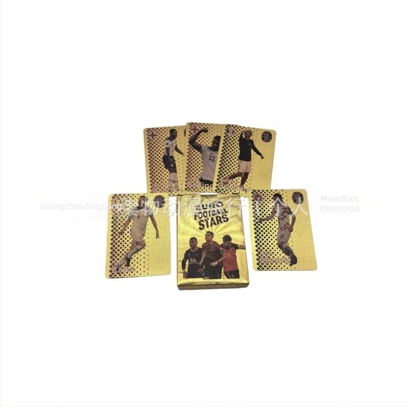 Συλλογή καρτών ποδοσφαιρικών αστέρων: 55 κάρτες για επιτραπέζιο παιχνίδι με χρυσό φύλλο