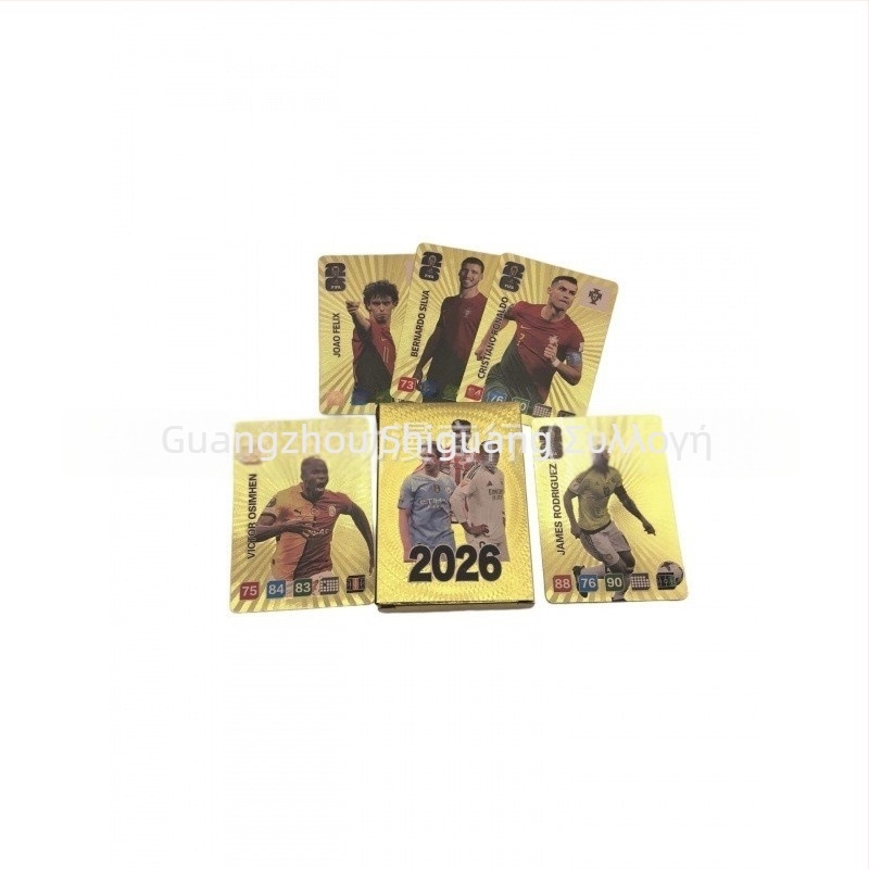 Συλλογή καρτών ποδοσφαιρικών αστέρων: 55 κάρτες για επιτραπέζιο παιχνίδι με χρυσό φύλλο
