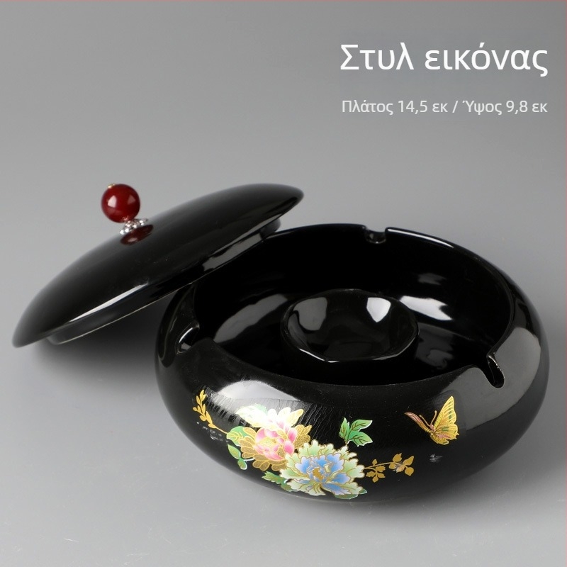 Κεραμικό τασάκι με καπάκι, ευρωπαϊκό στυλ, μοτίβο δράκου, αντιδιασπορά στάχτης, διακόσμητικό γραφείου και οικίας