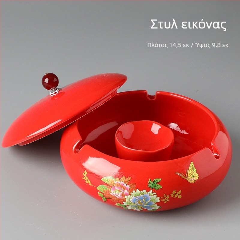 Κεραμικό τασάκι με καπάκι, ευρωπαϊκό στυλ, μοτίβο δράκου, αντιδιασπορά στάχτης, διακόσμητικό γραφείου και οικίας