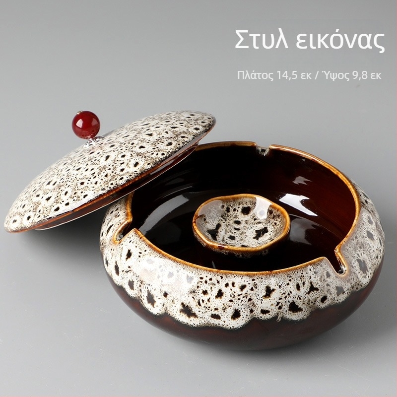 Κεραμικό τασάκι με καπάκι, ευρωπαϊκό στυλ, μοτίβο δράκου, αντιδιασπορά στάχτης, διακόσμητικό γραφείου και οικίας