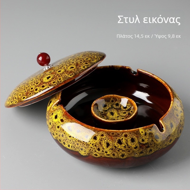 Κεραμικό τασάκι με καπάκι, ευρωπαϊκό στυλ, μοτίβο δράκου, αντιδιασπορά στάχτης, διακόσμητικό γραφείου και οικίας