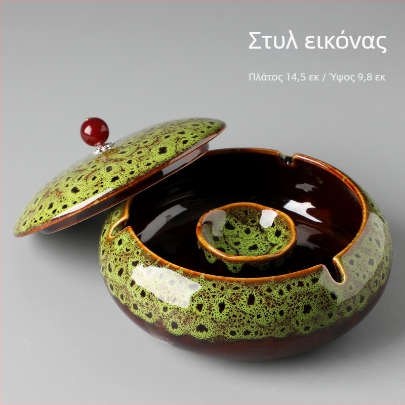 Κεραμικό τασάκι με καπάκι, ευρωπαϊκό στυλ, μοτίβο δράκου, αντιδιασπορά στάχτης, διακόσμητικό γραφείου και οικίας