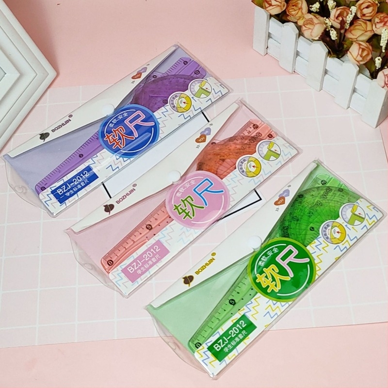 Hongbo 2030 Πλαστικό σετ χάρακων με τρίγωνο χάρακα – κιτ γραφείου μέτρησης