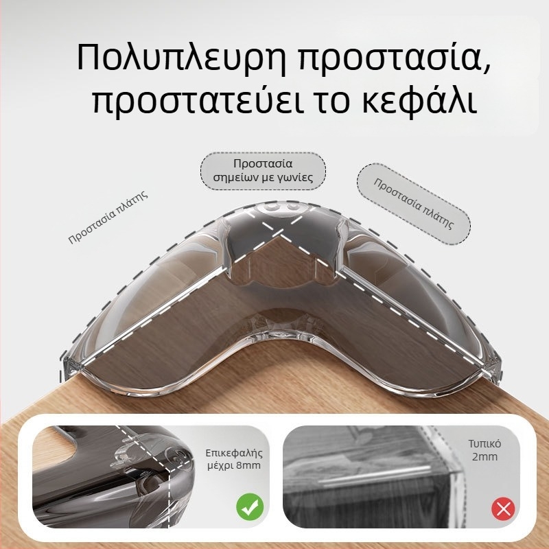 Γωνιακός προστατευτής με αερόσακο, αυτοκόλλητος, ασφάλεια για παιδιά, μαλακή επικάλυψη, αφανής προστατευτής γωνίας (Μάρκα Shield dad, Σχήμα: ορθή γωνία, Προέλευση: Taizhou, Συσκευασία: 500 τεμάχια)
