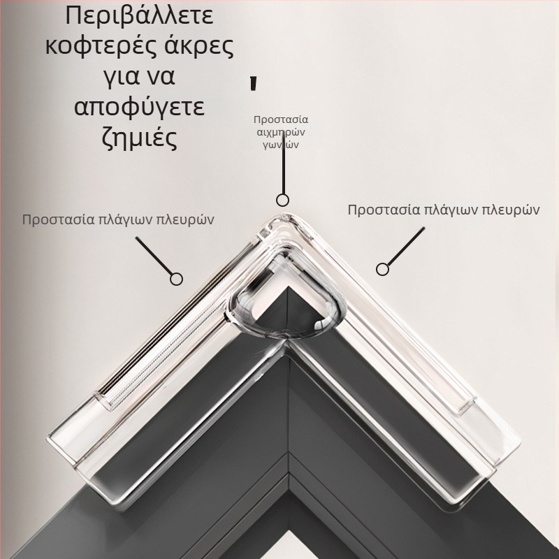 Παιδικό προστατευτικό γωνίας παραθύρου – ορθογώνιο σχέδιο, αντισύγκρουσης με αερόσακο, διαφανές