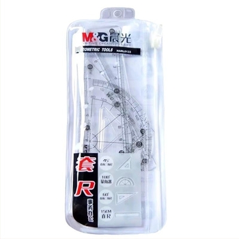 M&G HARL0133 Τετράγωνο χάραξης 4 τεμάχια, πλαστικό εργαλείο σχεδίασης