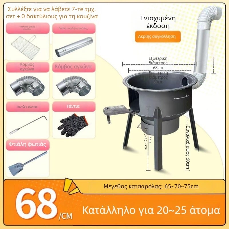 Μίνι ξυλόσομπα με παχιούς τοίχους, φορητή, νέο μοντέλο από Powerful Factory